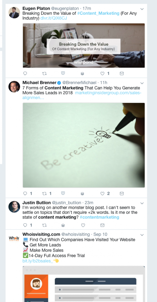 Twitter Search: Content Marketing